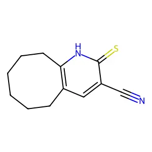 2-Thioxo-1,2,5,6,7,8,9,10-octahydrocycloocta[b]pyridine-3-carbonitrile structure