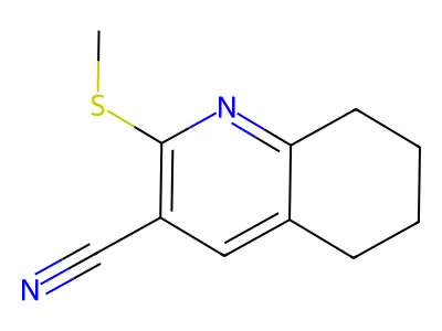 5,6,7,8-Tetrahydro-2-(methylthio)-3-quinolinecarbonitrile structure