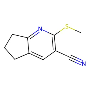2-(methylsulfanyl)-6,7-dihydro-5H-cyclopenta[b]pyridine-3-carbonitrile structure