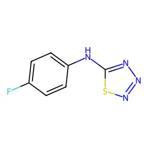 N-(4-fluorophenyl)-1,2,3,4-thiatriazol-5-amine structure