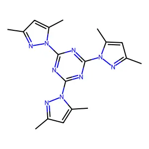 2,4,6-Tris(3,5-dimethylpyrazol-1-yl)-1,3,5-triazine structure