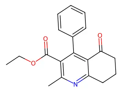 Ethyl 2-methyl-5-oxo-4-phenyl-5,6,7,8-tetrahydro-3-quinolinecarboxylate structure