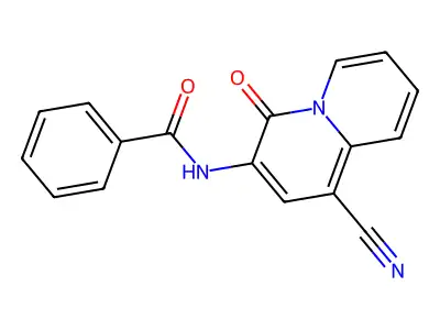 N-(1-Cyano-4-oxo-4H-quinolizin-3-yl)benzamide structure