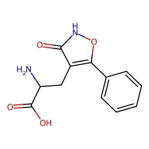 2-Amino-3-(3-hydroxy-5-phenylisoxazol-4-yl)propionic acid structure