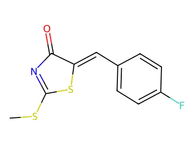 5-[(4-Fluorophenyl)methylidene]-2-methylsulfanyl-1,3-thiazol-4-one structure