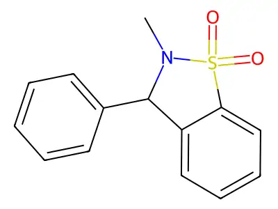1,2-Benzisothiazole, 2,3-dihydro-2-methyl-3-phenyl-, 1,1-dioxide structure