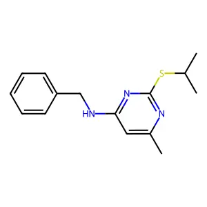 4-Pyrimidinamine, 6-methyl-2-((1-methylethyl)thio)-N-(phenylmethyl)- structure