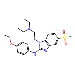Benzimidazole, 1-(2-(diethylamino)ethyl)-5-(methylsulfonyl)-2-p-phenetidino- structure