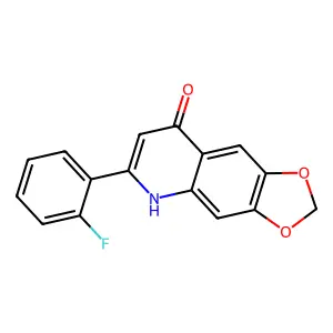 6-(2-Fluorophenyl)-1,3-dioxolo(4,5-g)quinolin-8(5H)-one structure