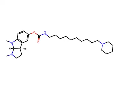 Carbamic acid, (10-(1-piperidinyl)decyl)-, 1,2,3,3a,8,8a-hexahydro-1,3a,8-trimethylpyrrolo(2,3-b)indol-5-yl ester, (3aS-cis)- structure