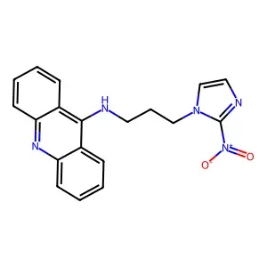 N-[3-(2-nitroimidazol-1-yl)propyl]acridin-9-amine structure