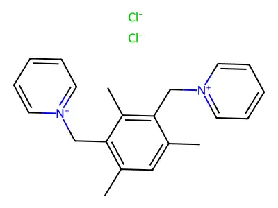 1-[2,4,6-Trimethyl-3-(pyridinium-1-ylmethyl)benzyl]pyridinium dichloride structure