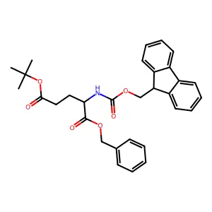 1-benzyl 5-tert-butyl N-[(9H-fluoren-9-ylmethoxy)carbonyl]glutamate structure