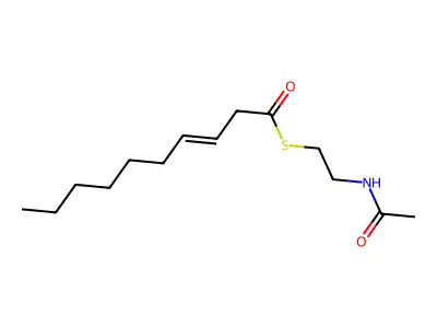 S-(2-acetamidoethyl) dec-3-enethioate structure