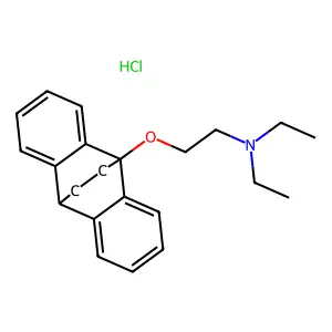 9,10-Ethanoanthracene, 9,10-dihydro-9-(2-(diethylamino)ethoxy)-, hydrochloride structure