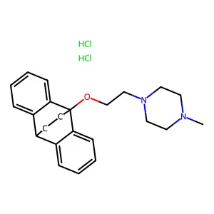 Piperazine, 1-(2-(9,10-ethanoanthracen-9(10H)-yloxy)ethyl)-4-methyl-, dihydrochloride structure