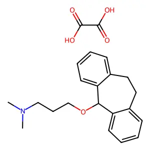 Propylamine, 3-((10,11-dihydro-5H-dibenzo(a,d)cyclohepten-5-yl)oxy)-N,N-dimethyl-, oxalate (1:1) structure