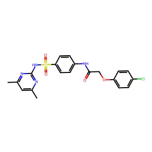 2-(4-chlorophenoxy)-N-{4-[(4,6-dimethylpyrimidin-2-yl)sulfamoyl]phenyl}acetamide structure