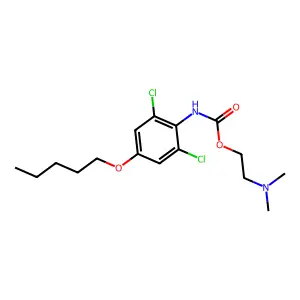 Carbanilic acid, 2,6-dichloro-4-(pentyloxy)-, 2-(dimethylamino)ethyl ester structure