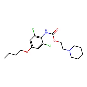 Carbanilic acid, 4-butoxy-2,6-dichloro-, 2-piperidinoethyl ester structure