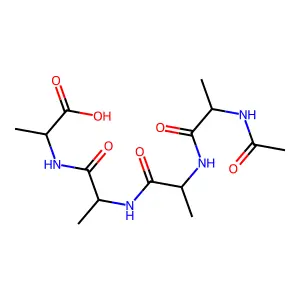 Acetylalanyl-alanyl-alanyl-alanine structure