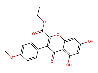 2-Carbethoxy-5,7-dihydroxy-4'-methoxyisoflavone structure