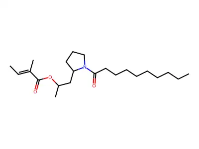 1-(1-Decanoylpyrrolidin-2-yl)propan-2-yl 2-methylbut-2-enoate structure