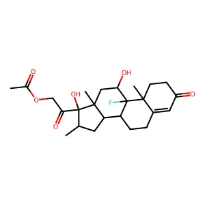 9-Fluoro-11beta,17,21-trihydroxy-16beta-methylpregn-4-ene-3,20-dione 21-acetate structure