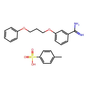 4-Methylbenzenesulfonic acid; 3-(3-phenoxypropoxy)benzenecarboximidamide structure
