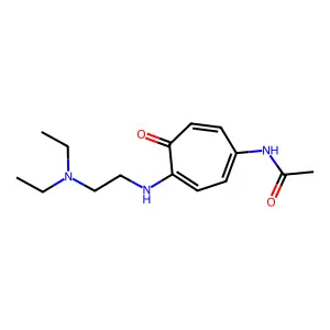 2-(beta-Diethylaminoethylamino-5-acetamido)tropone structure