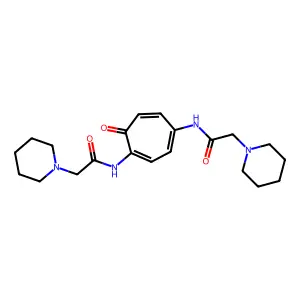 1-Piperidineacetamide, N,N'-(7-oxo-1,3,5-cycloheptatrien-1,4-ylene)bis- structure
