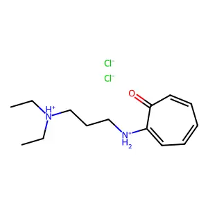 2,4,6-Cycloheptatrien-1-one, 2-((3-(diethylamino)propyl)amino)-, dihydrochloride structure