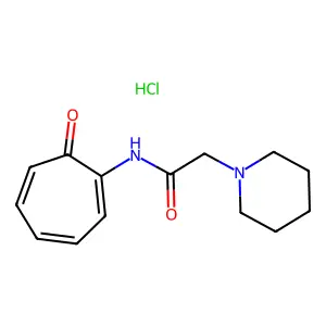 1-Piperidineacetamide, N-(7-oxo-1,3,5-cycloheptatrien-1-yl)-, monohydrochloride structure