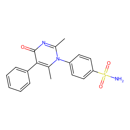 4-(2,6-Dimethyl-4-oxo-5-phenylpyrimidin-1-yl)benzenesulfonamide structure
