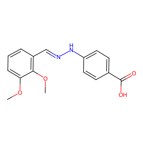 4-[(2E)-2-(2,3-dimethoxybenzylidene)hydrazinyl]benzoic acid structure