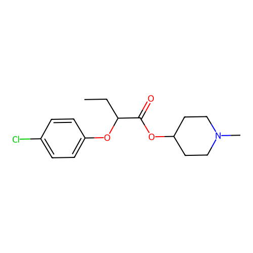 1-Methylpiperidin-4-yl 2-(4-chlorophenoxy)butanoate structure