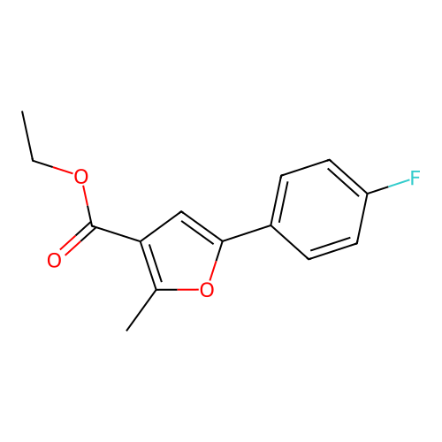 Ethyl 5-(4-fluorophenyl)-2-methyl-3-furoate structure