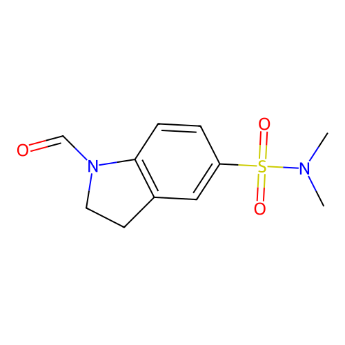 1-formyl-N,N-dimethyl-2,3-dihydroindole-5-sulfonamide structure