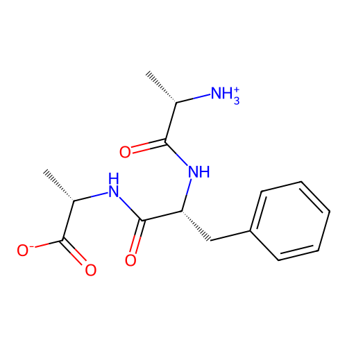 (2S)-2-[[(2R)-2-[[(2S)-2-azaniumylpropanoyl]amino]-3-phenylpropanoyl]amino]propanoate structure