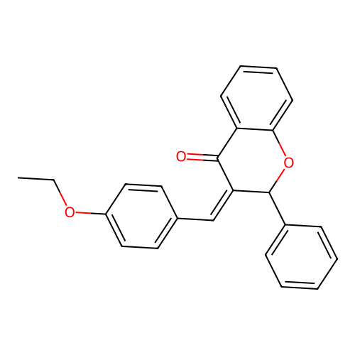 3-(4-ethoxybenzylidene)-2-phenyl-2,3-dihydro-4H-chromen-4-one structure