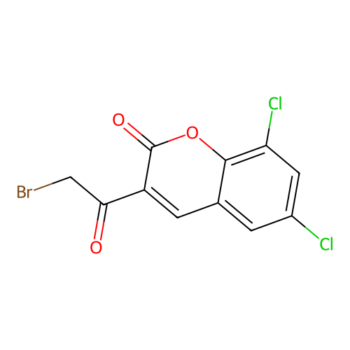 3-(2-bromoacetyl)-6,8-dichloro-2H-chromen-2-one structure