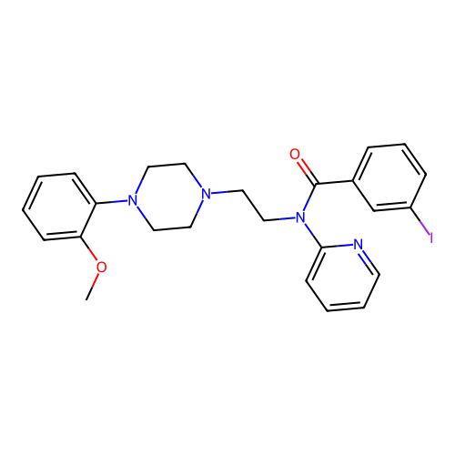 3-Iodo-N-{2-[4-(2-methoxy-phenyl)-piperazin-1-yl]-ethyl}-N-pyridin-2-yl-benzamide structure