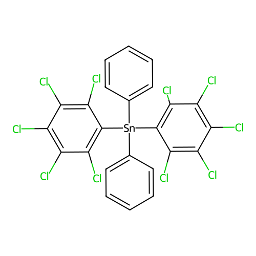 Bis(2,3,4,5,6-pentachlorophenyl)(diphenyl)stannane structure