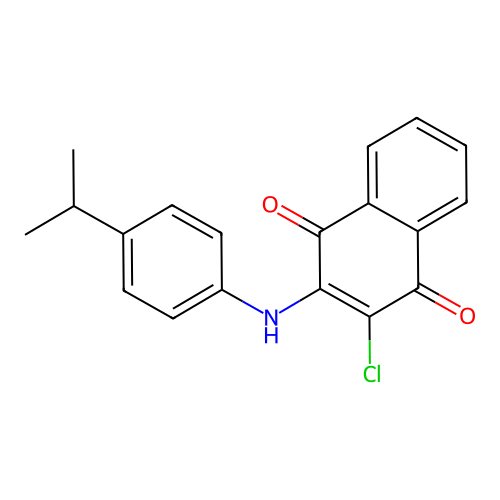 2-Chloro-3-(4-isopropylanilino)naphthoquinone structure