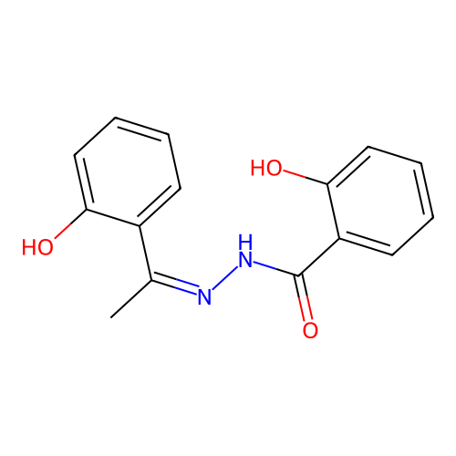 2-hydroxy-N-[1-(2-hydroxyphenyl)ethylideneamino]benzamide structure