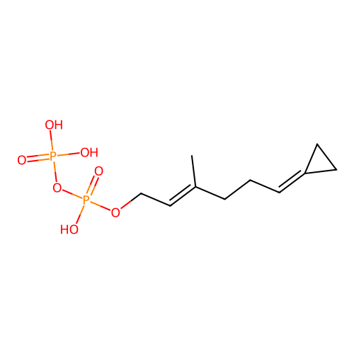 6-Cyclopropylidene-3-methyl-2-hexen-1-yl pyrophosphate structure
