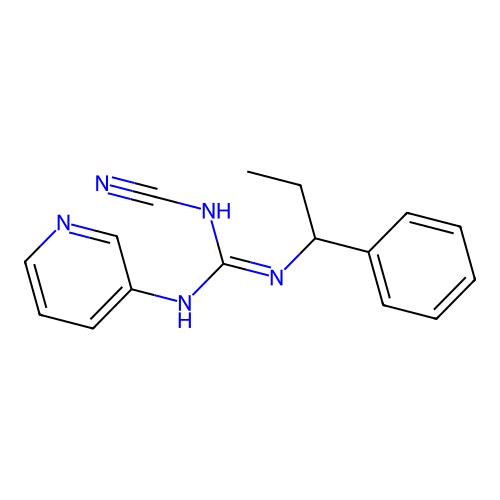 Guanidine, N-cyano-N'-(1-phenylpropyl)-N''-3-pyridinyl- structure