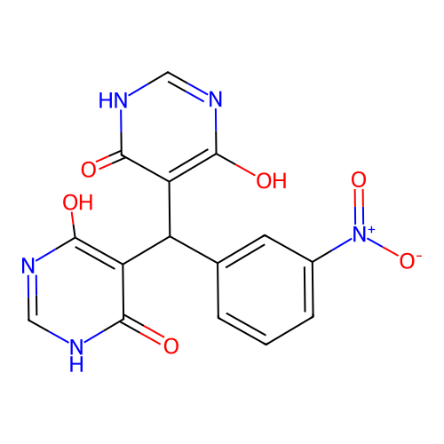 5,5'-[(3-Nitrophenyl)methanediyl]dipyrimidine-4,6-diol structure
