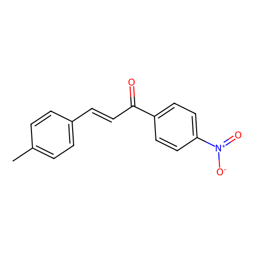(2E)-3-(4-methylphenyl)-1-(4-nitrophenyl)prop-2-en-1-one structure