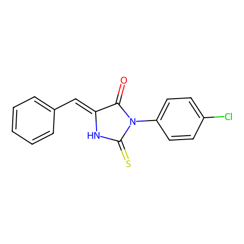 5-Benzylidene-3-(4-chlorophenyl)-2-thioxo-4-imidazolidinone structure